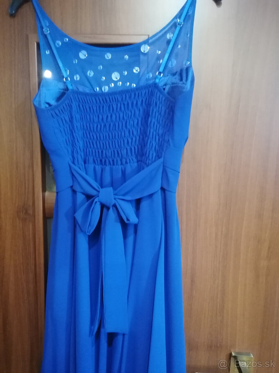Modré spoločenské šaty - 4