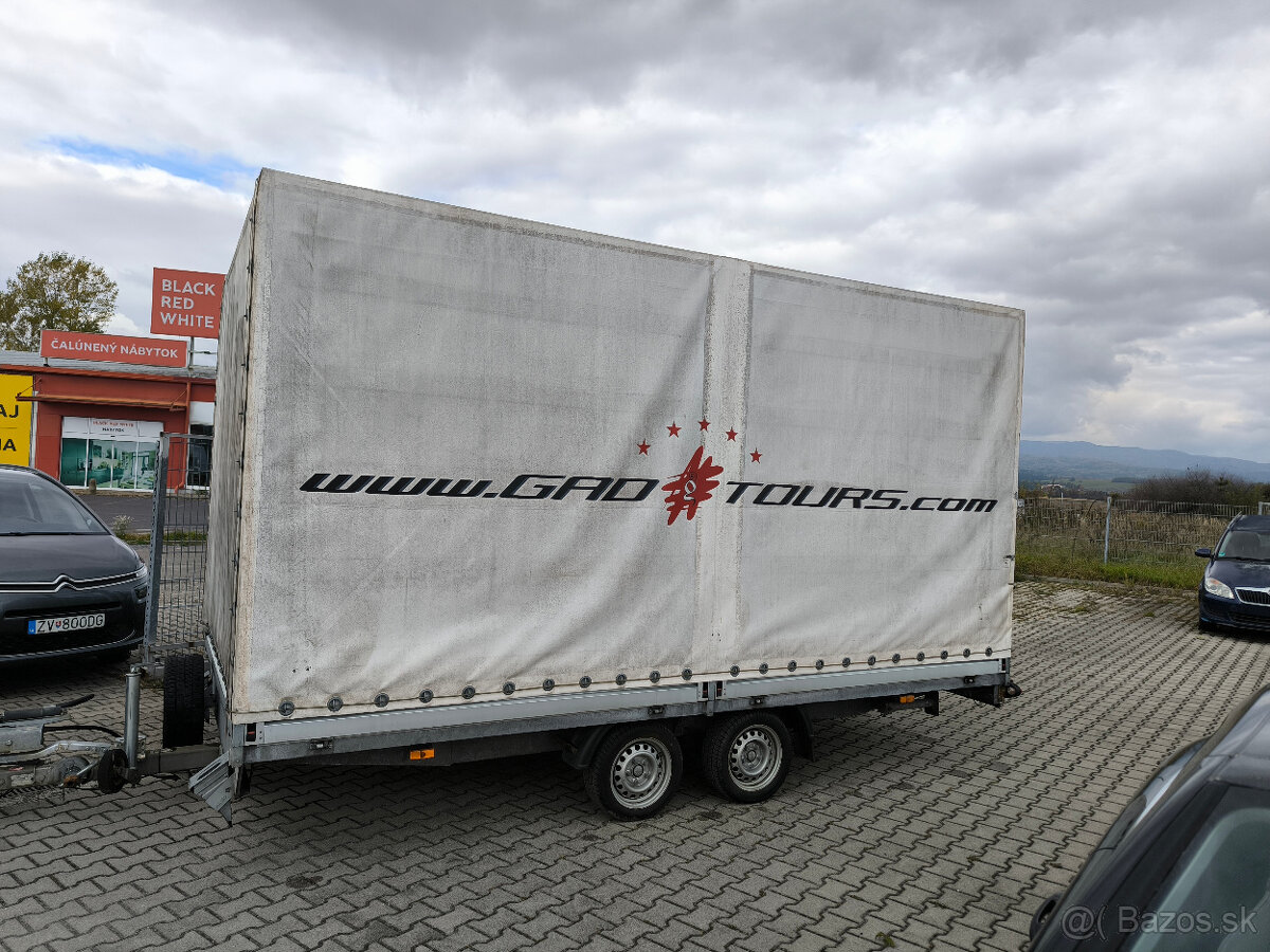 Nákladný príves UNIKOL s plachtou, nosnosť 2420 kg - 4