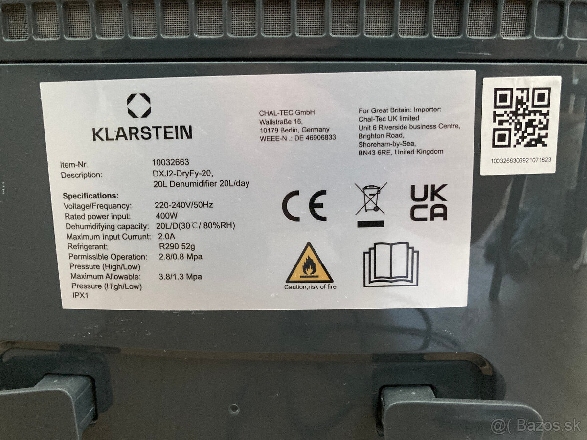 Odvlhčovač Klarstein DryFy 20 - 4