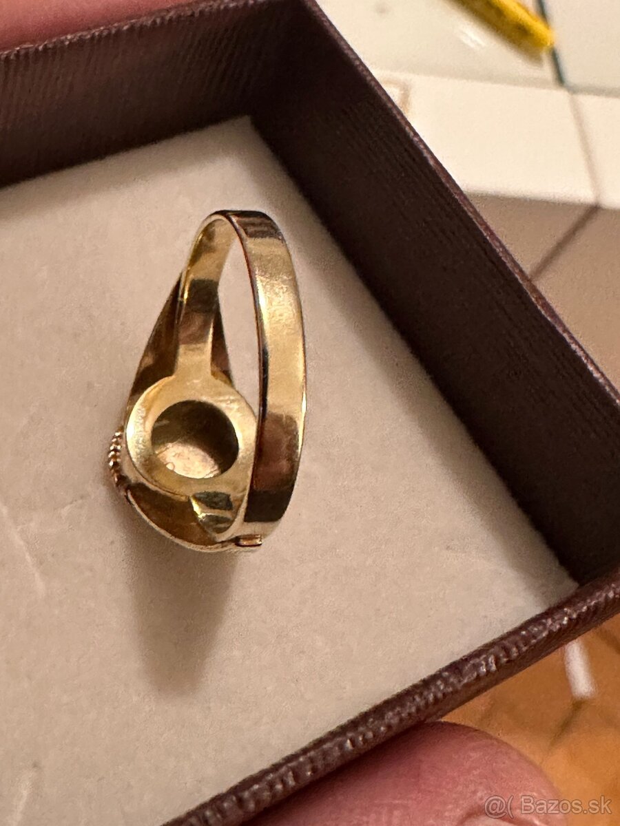 pánsky zlatý prsten 14 kt zlato - 4