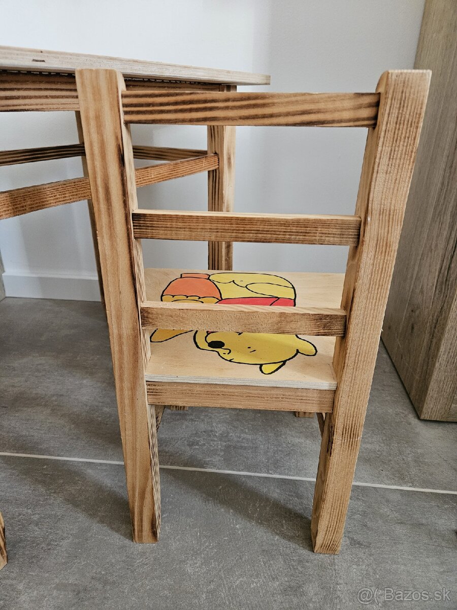 Detsky dreveny stolik so stolickou - 4