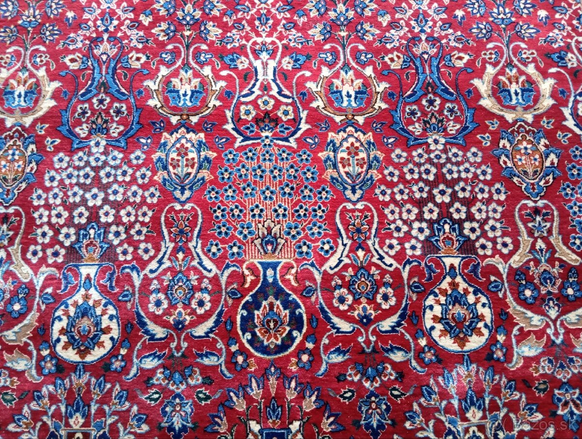 AKCIA🌟Majestátny ručne viazaný hodvábny Isfahan 4,1×3,1 m🌟 - 4