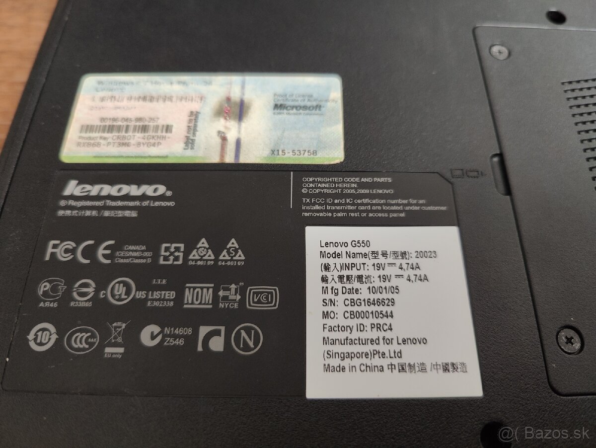 Notebook Lenovo G550 - 35EUR - 4