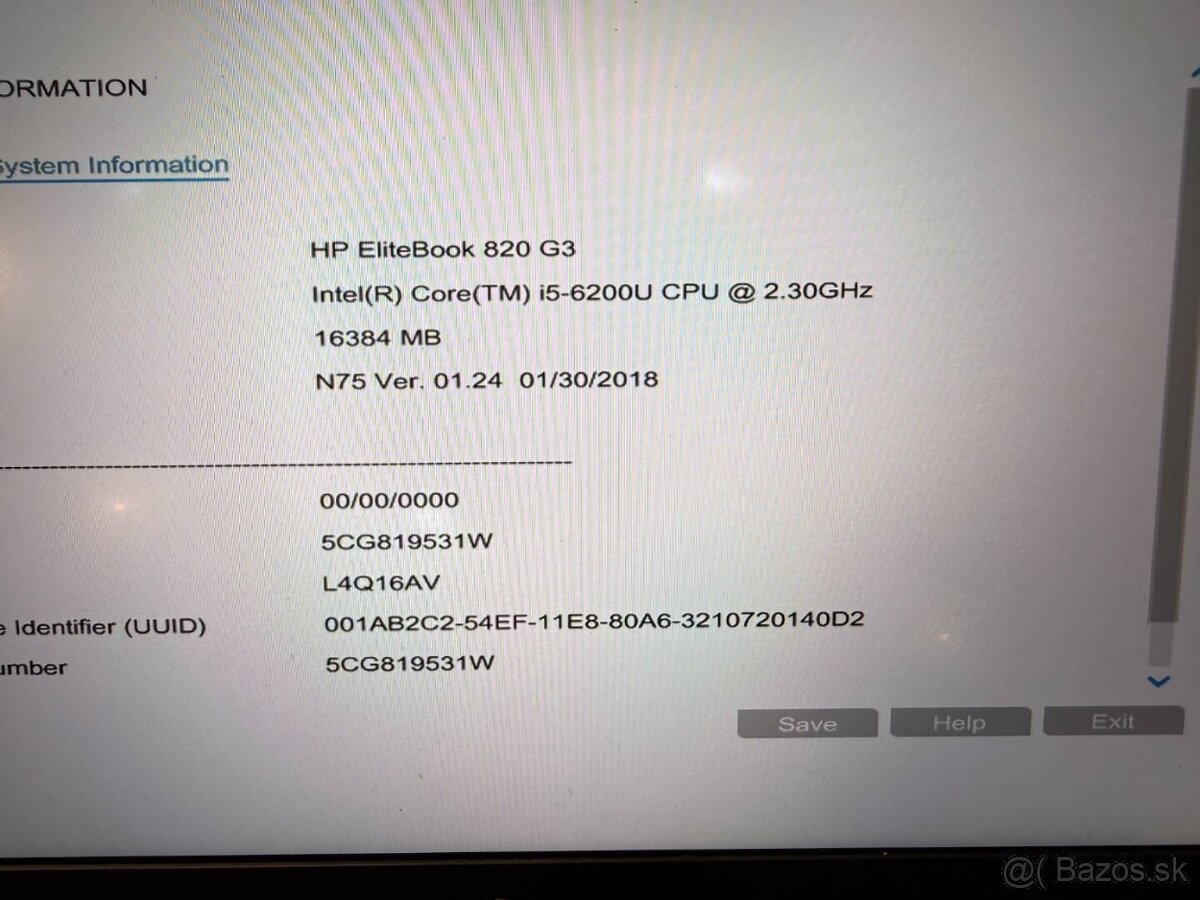 Predám polofunkčný notebook HP 820 G3 i5 -oprava/doskladanie - 4