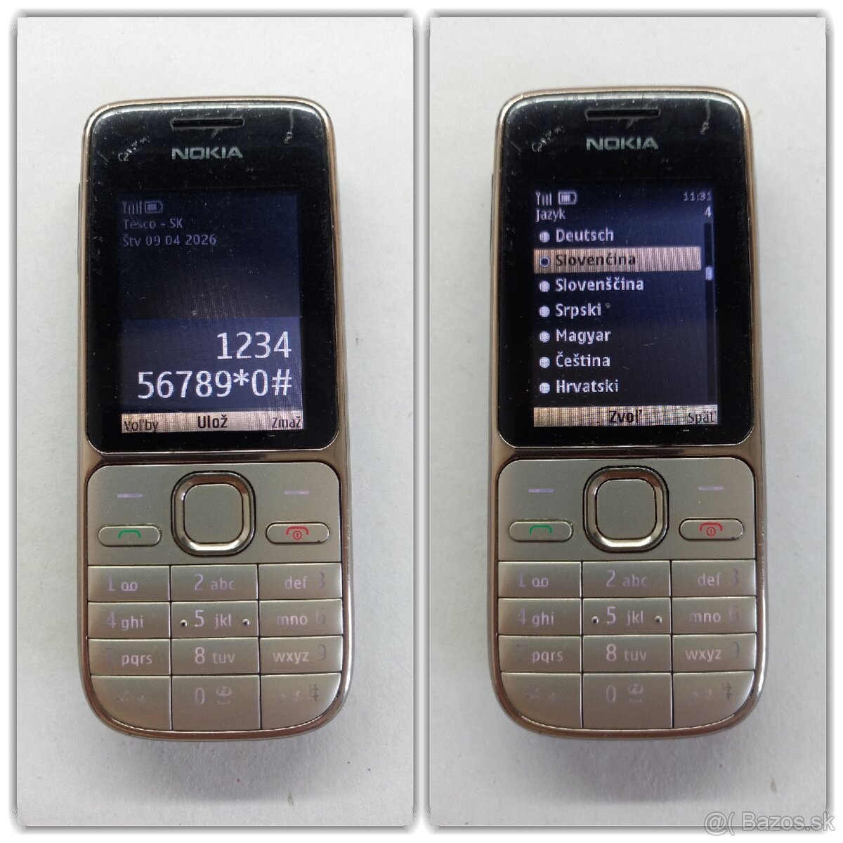 NOKIA C2-01 RM-721 Zlatá-Gold - 4