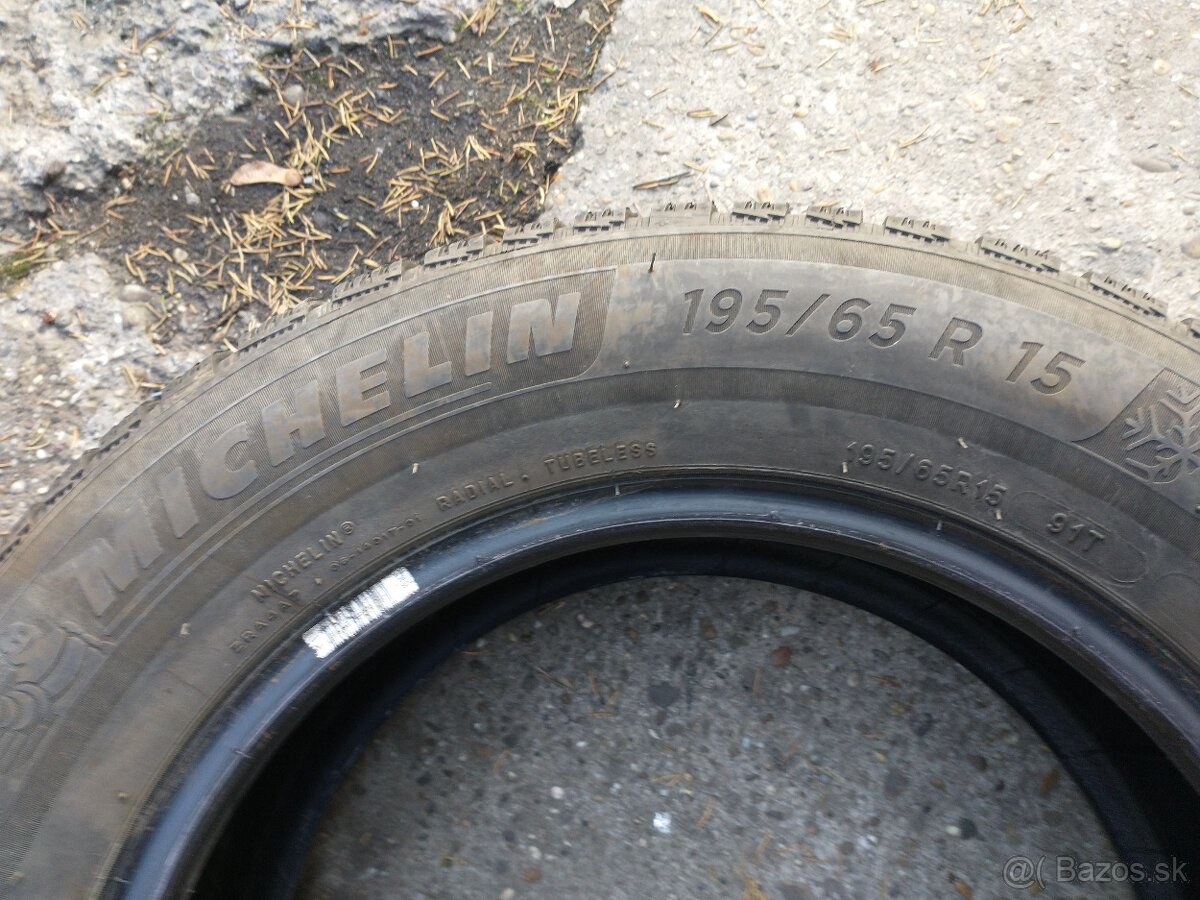 Predam 2ks zimne michelin 195/65 r15 - 4