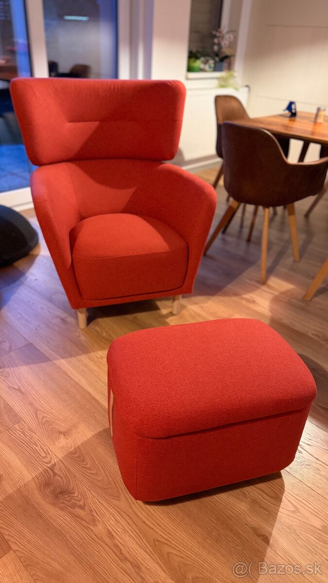 Ikea kreslo + podnozka OSKARSHAMN - 4