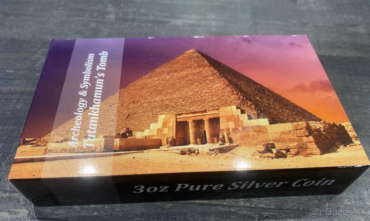 Stříbrná mince 3 oz Tutanchamonova hrobka 2022 Antique Stand - 4