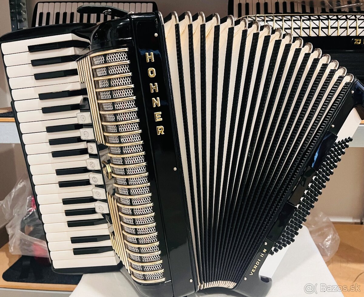 Predám akordeón Hohner Verdi II N- 96 Basový - Made in Germa - 4