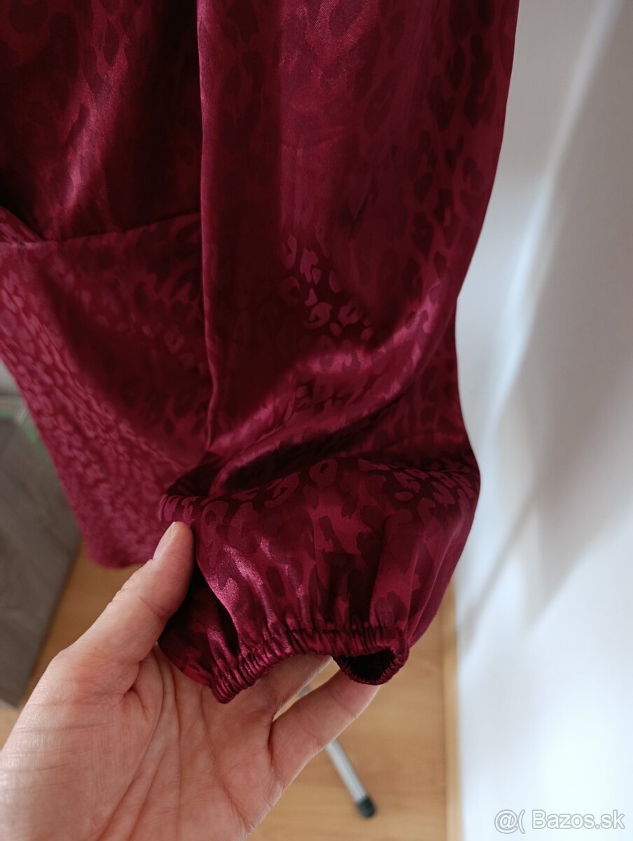 Bordové šaty veľkosť L - 4