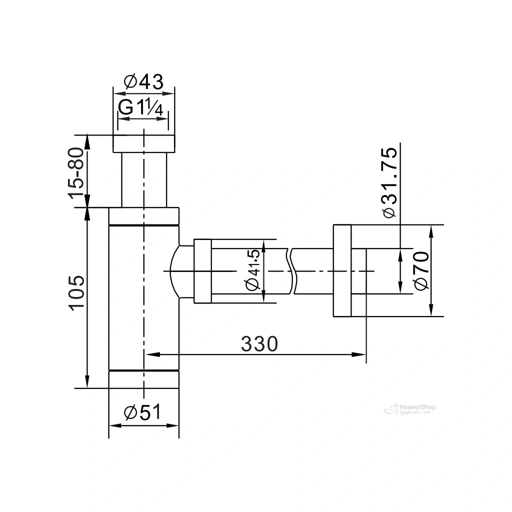 Mosadzný sifón - 4