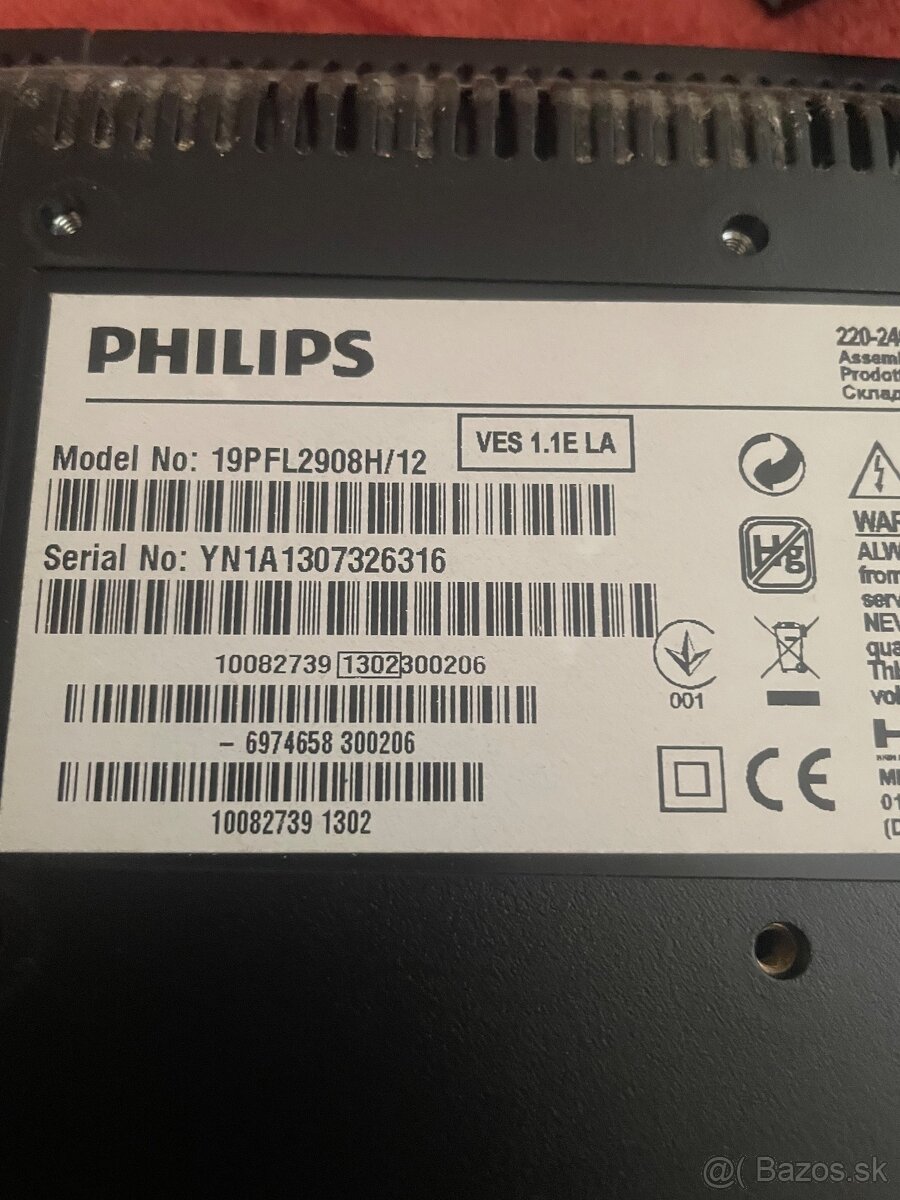 Philips model no 19PFL2908H/12 - 4