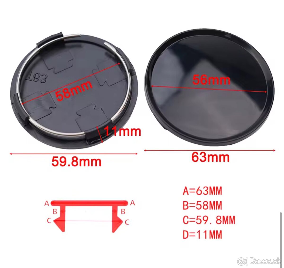 Stredové krytky 63mm (4ks) - 4