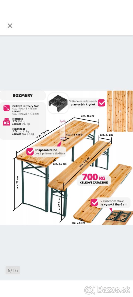 Mesiac použivany pivný set do zahrady len osobný odber - 4