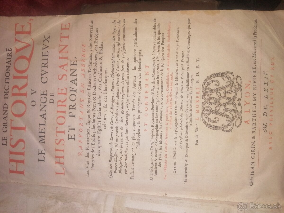 Super RARITA Historický slovník z roku 1674 od Moreri - 4