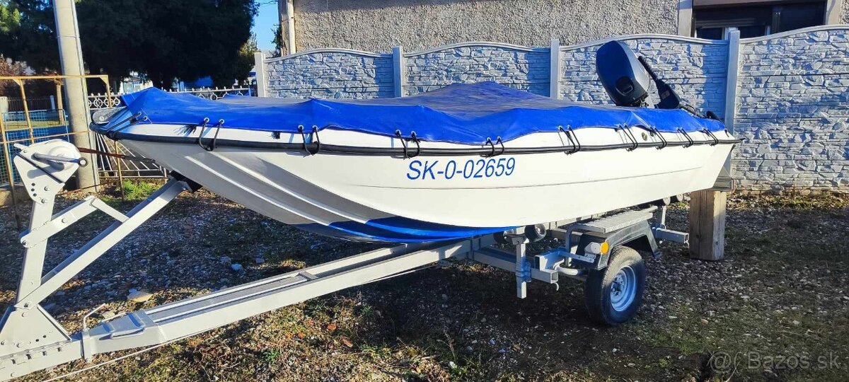 Motorový čln ANGELO MOLINARI 410 s motorom YAMAHA F25 + prív - 4