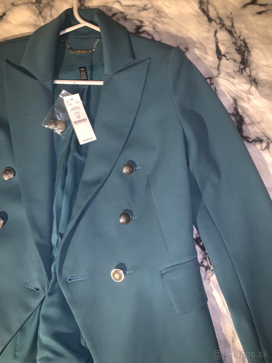 Luxusné tyrkysové sako WAYF - 4