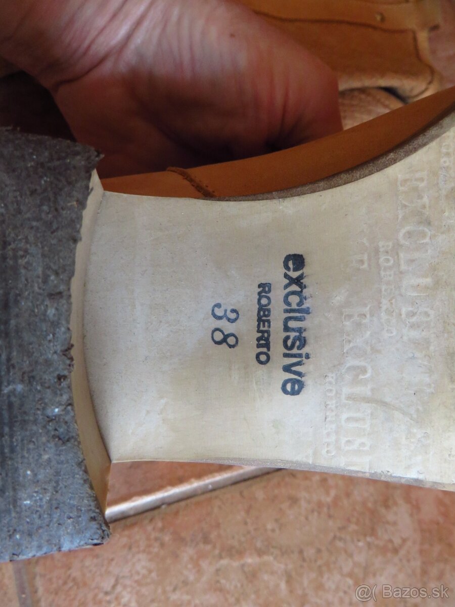 Kožené vysoké čižmy - veľ. 38 - 4