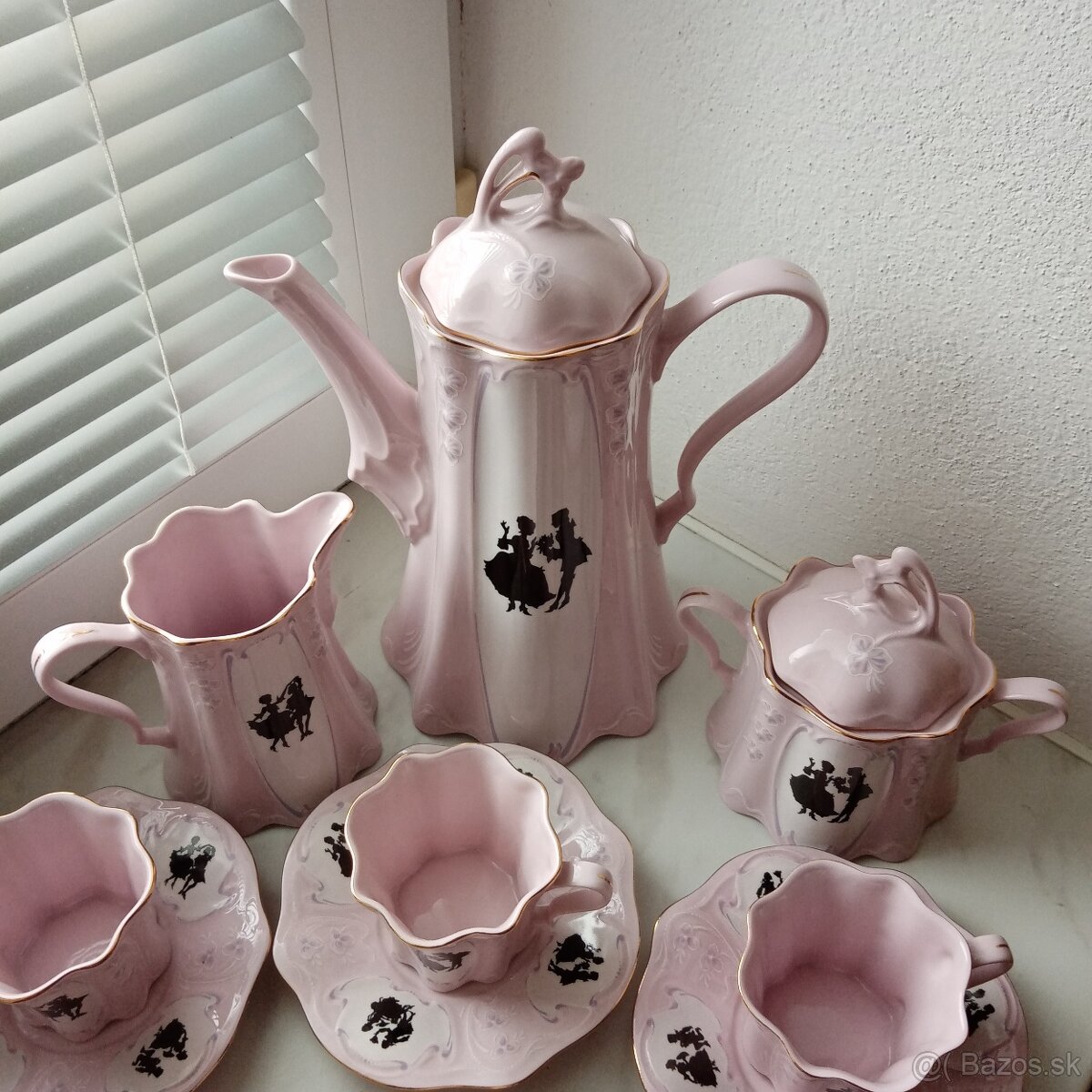 Kávová súprava ružový porcelán Oľga - 4