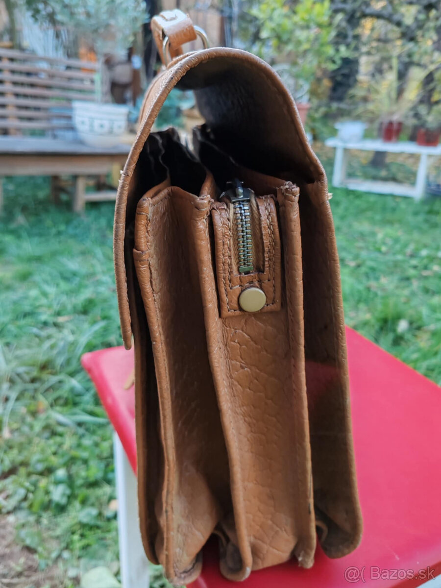 Retro kožená aktovka / brašňa - 4