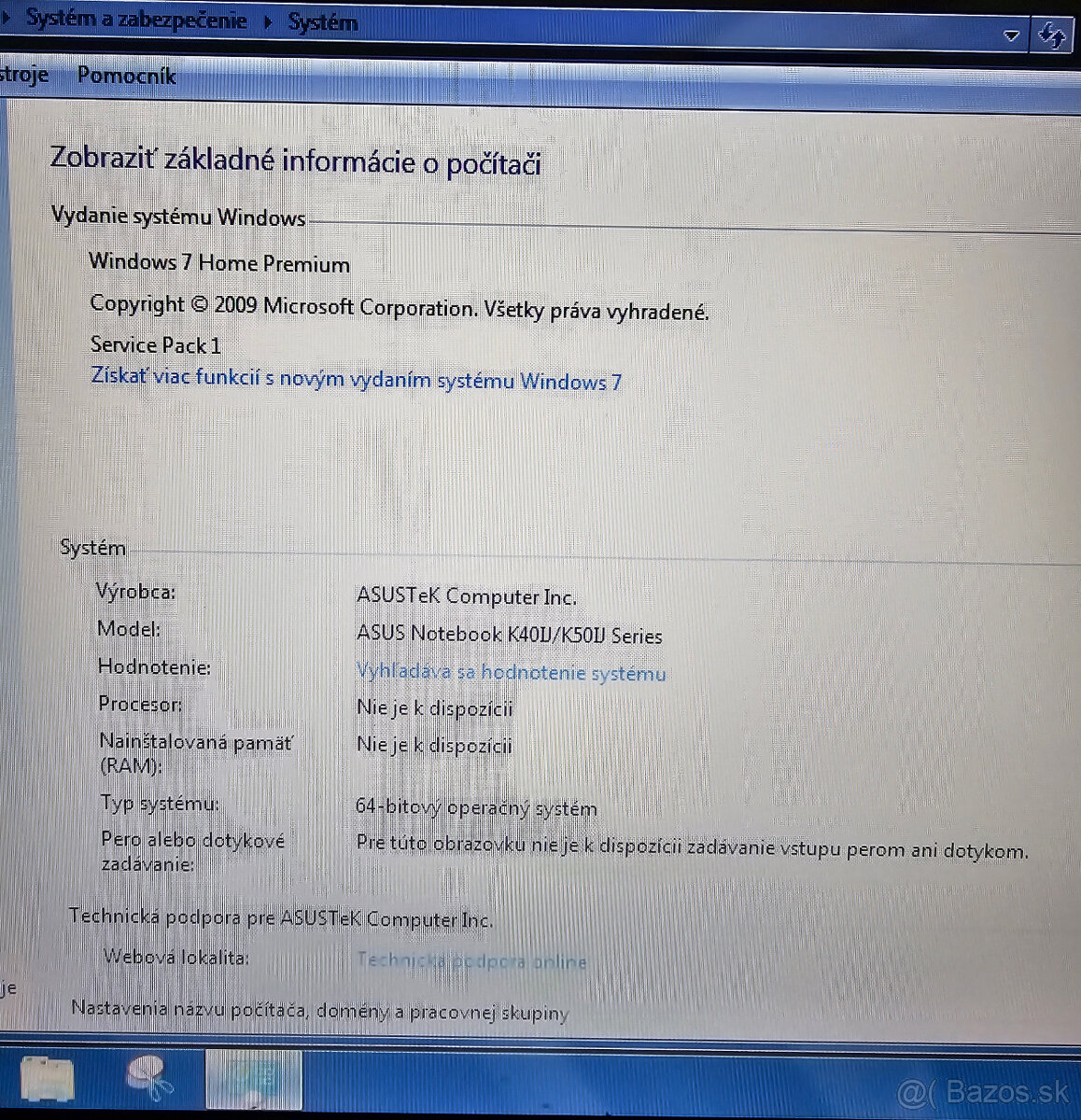 Predám notebook ASUS K50IJ - SYMBOLICKÁ CENA - 4