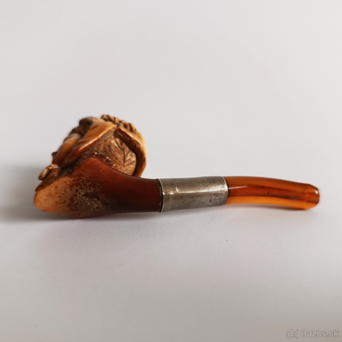 Starožitná ručne vyrezávana fajka z morskej peny - Žena v k - 4
