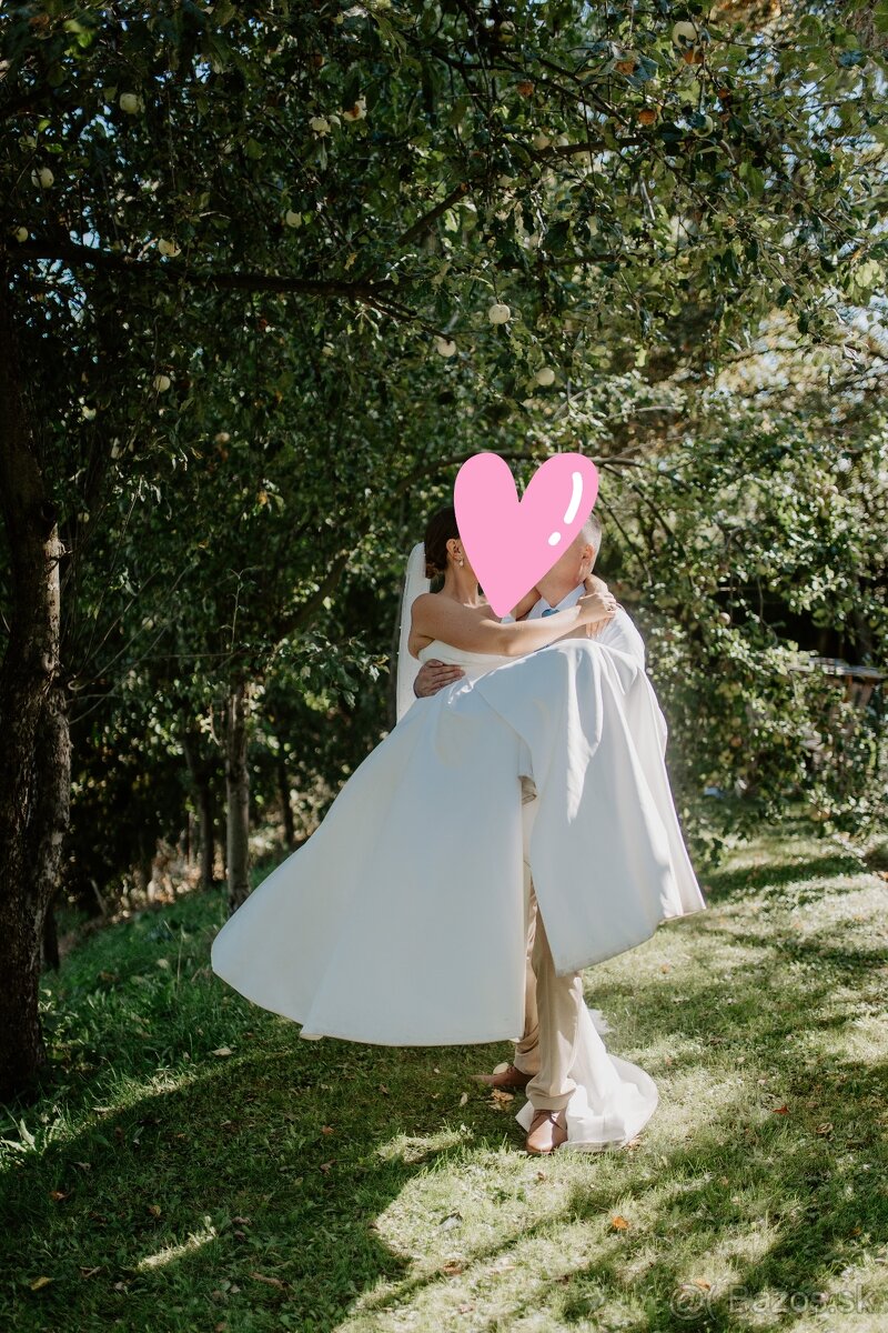 Saténové svadobné šaty - 4