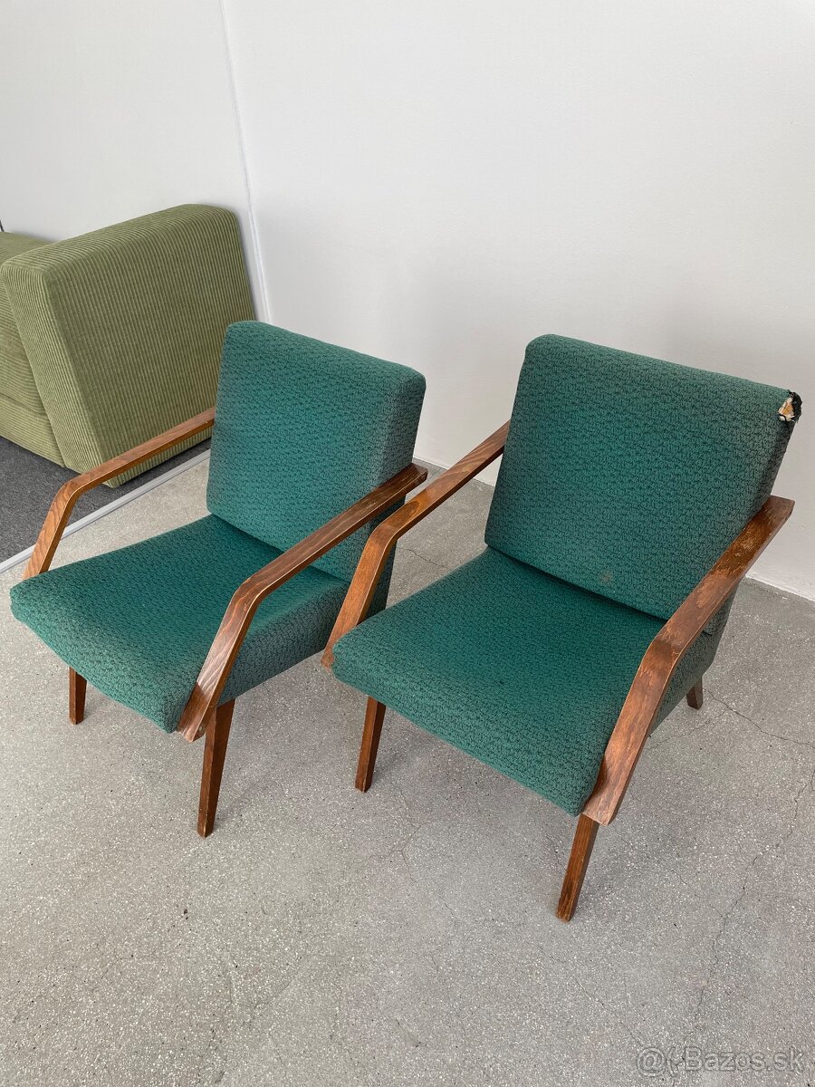Retro zelené kreslá 70. roky - 4