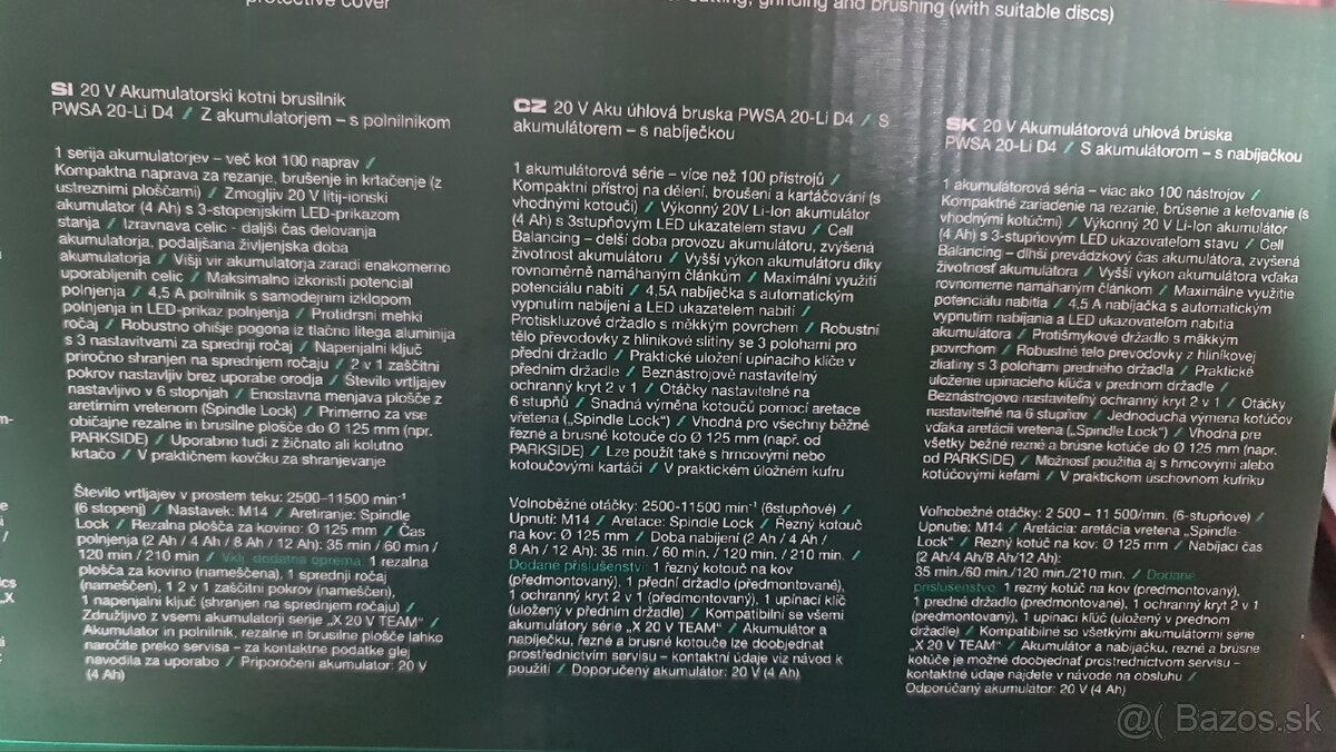 AKU uhlová brúska PWSA - 4