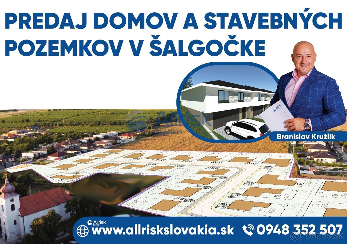 Predpredaj stavebných pozemkov v obci Šalgočka. Pozemok čísl - 4