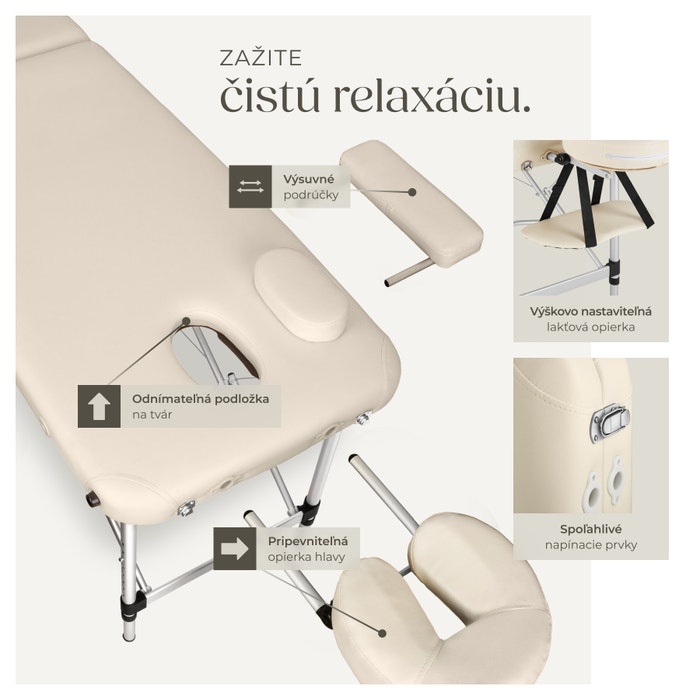 Nový prenosný masážny stôl, posteľ, lehátko, 2-dielny - 4