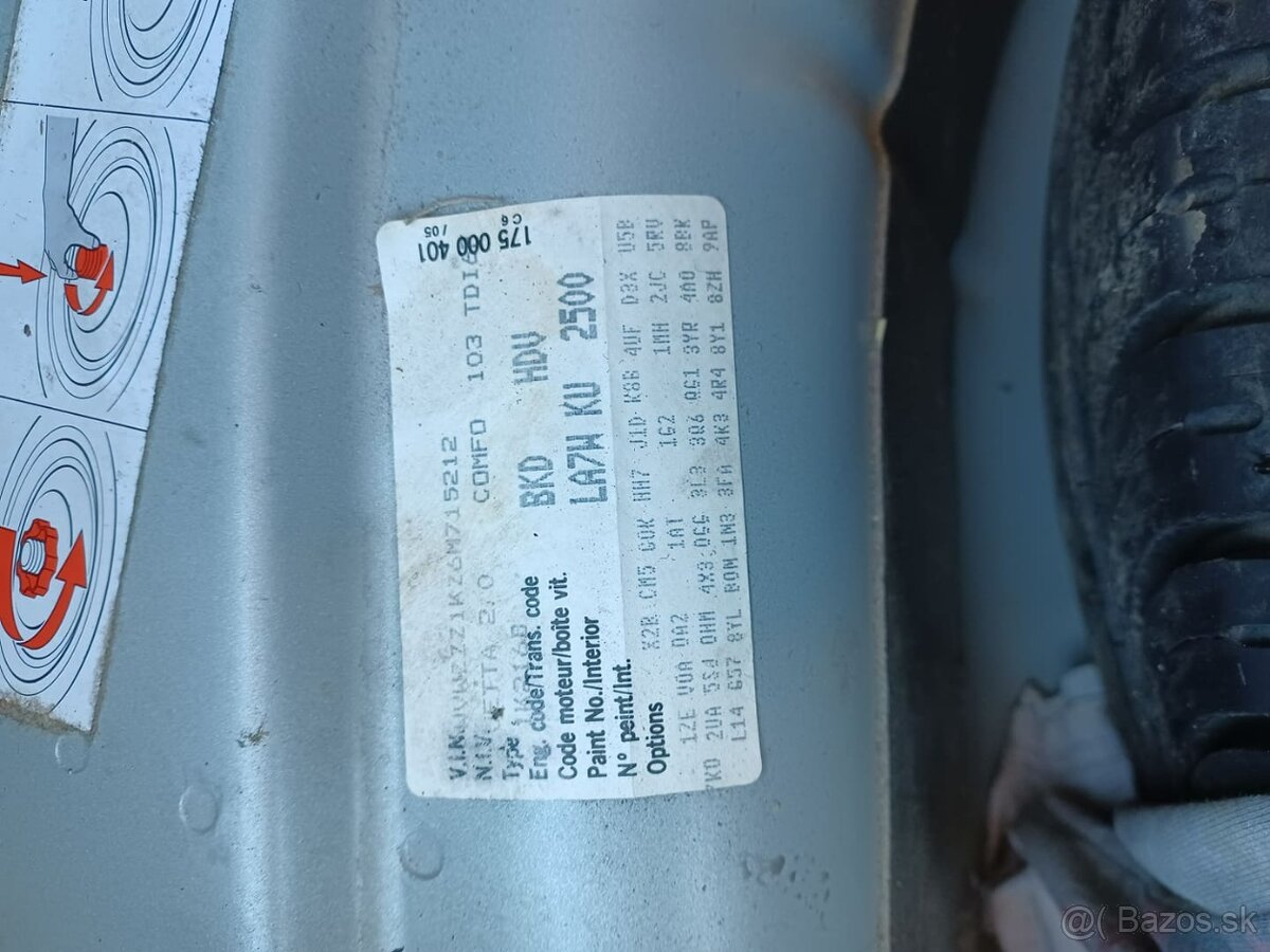 Rozpredam VW Jetta 1.9Tdi 77kw BXE BLS - 4