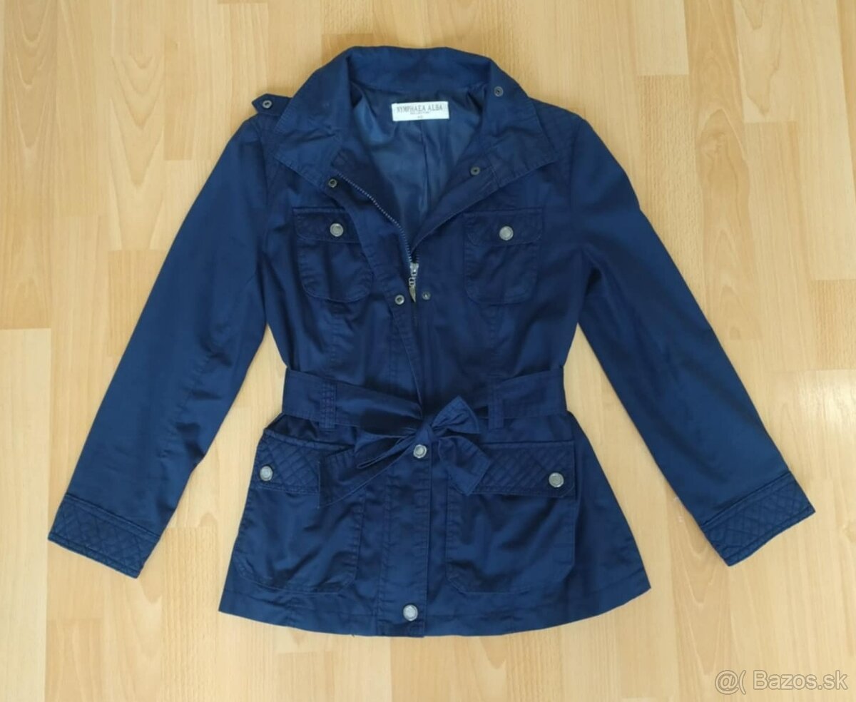 Dámsky krátky tmavomodrý kabát (Nymphaea Alba) - 4