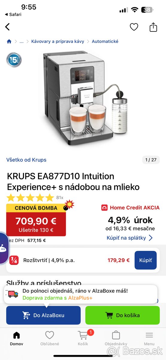 Automatický kávovar Krups Intuition Experience+ - 4