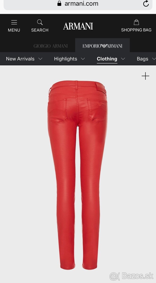 Armani červené 27 rifle ako kožené - 4