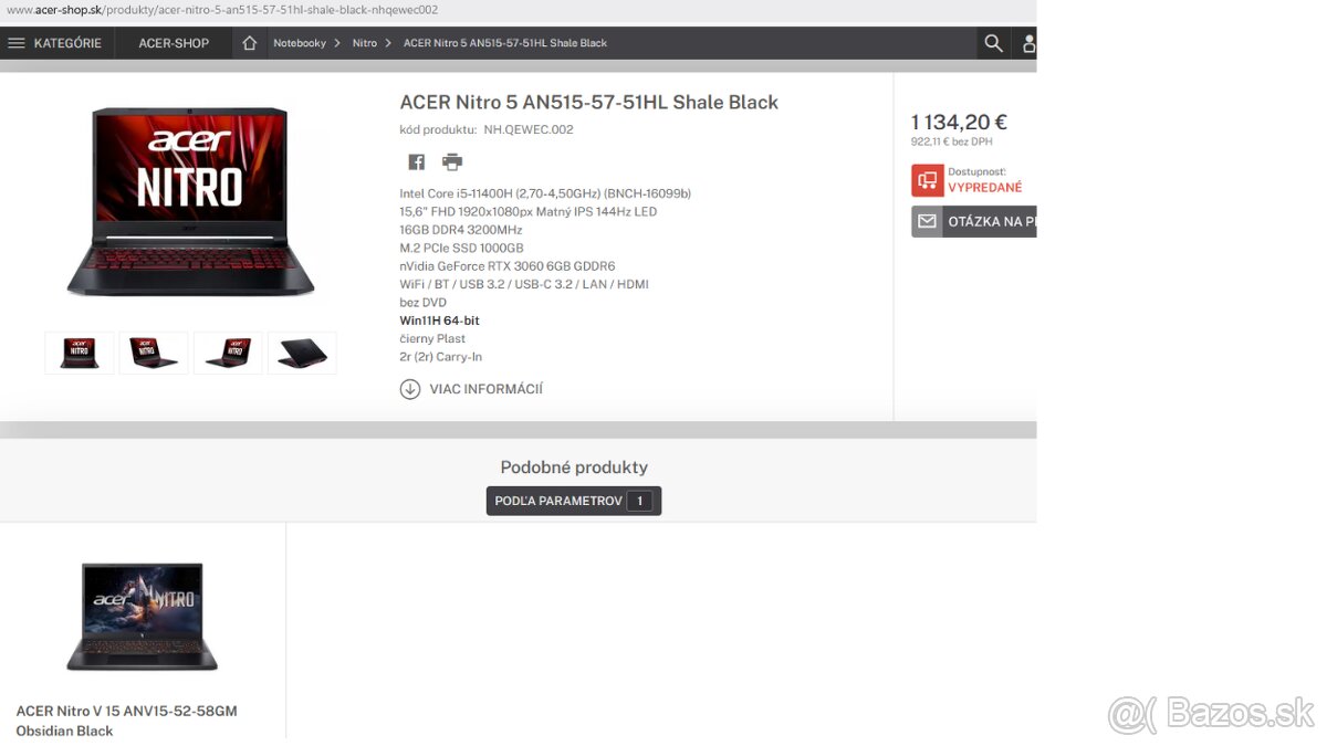 Acer Nitro 5; Nvidia 3060 6GB; - 4