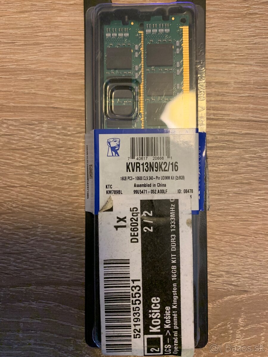 Predám pamäť Kingston DDR3 KIT 16GB (2x8GB) - 4