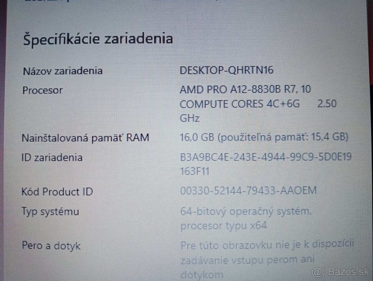 Lenovo Thinkpad A475 , Windows 10 , AMD PRO A12 , 16gb ram - 4