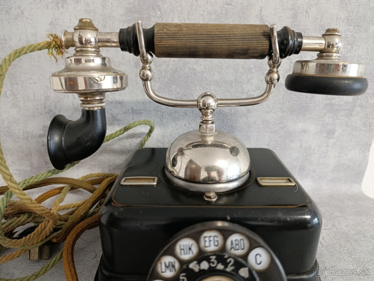 Starožitný dánský kovový telefon KTAS D08 - 4