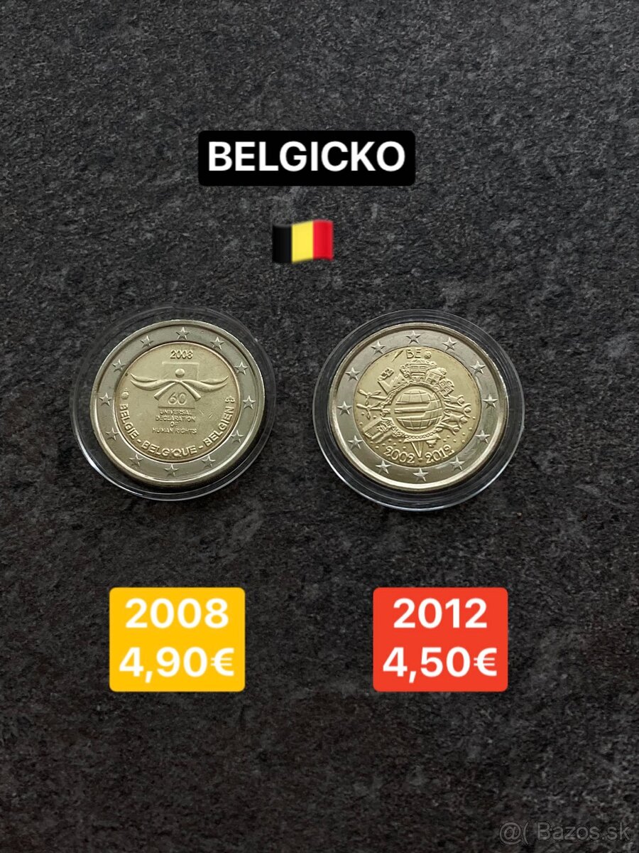 Euromince - pamätné dvojeurové mince Belgicko - 4