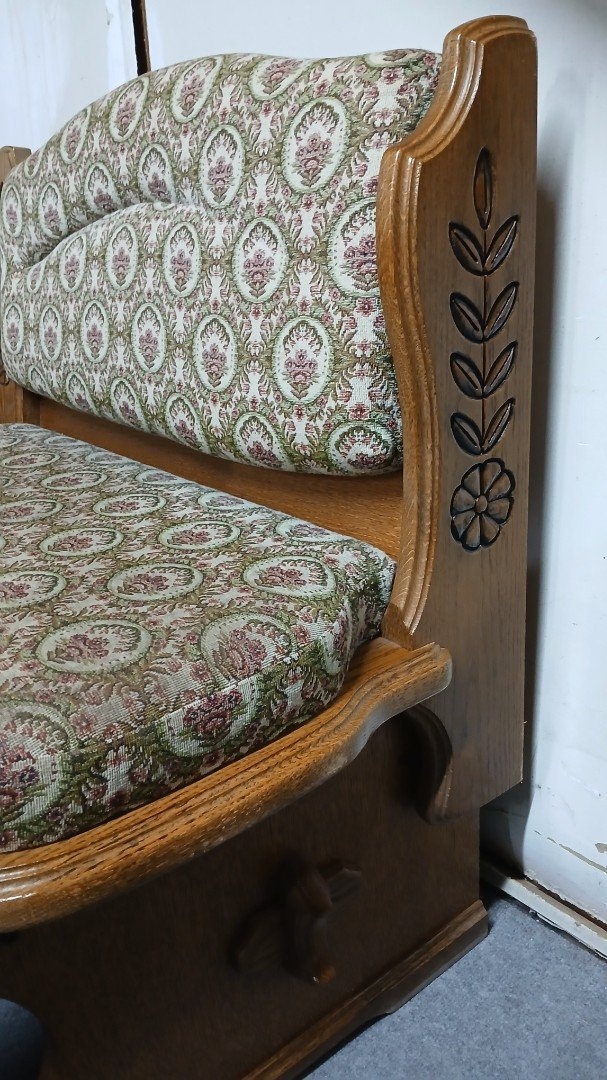 Masivná rustikálna lavica+rozkl.stôl+2×stolička - 4