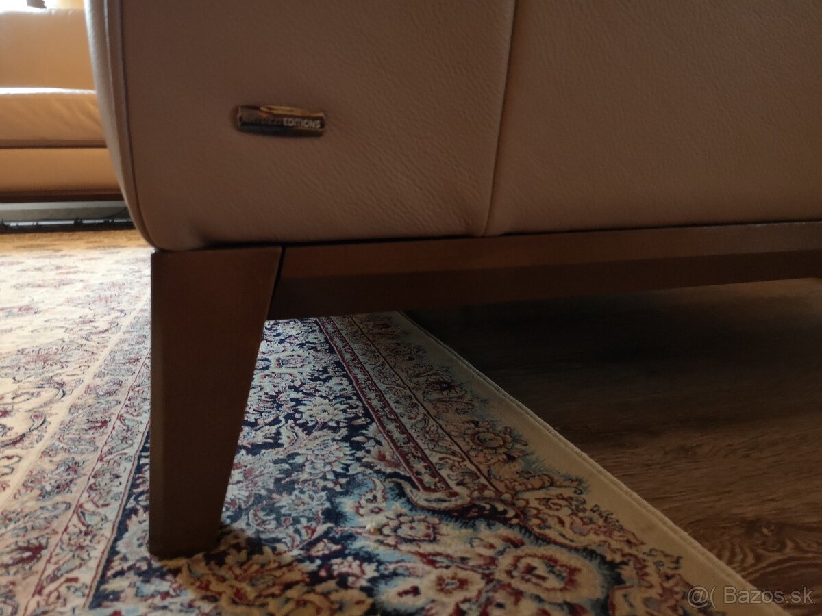 Kožená rohová sedačka NATUZZI EDITIONS – masív, výborný stav - 4