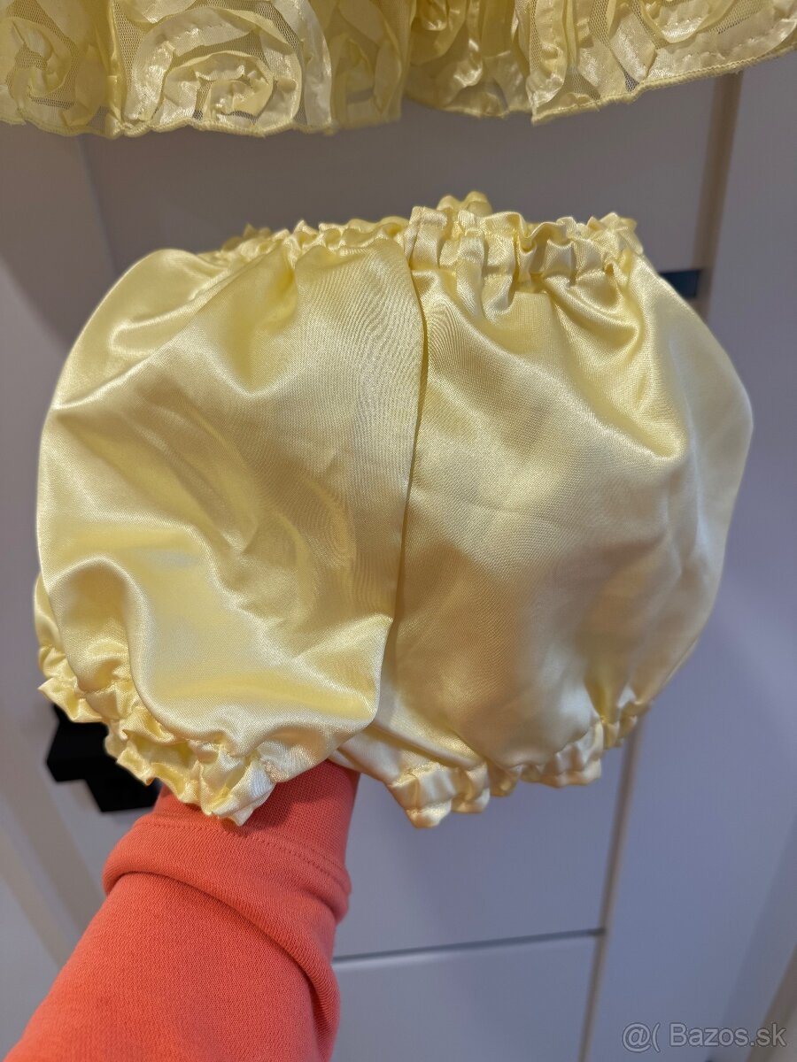 Predám krásne žlté detské šaty 18M - 4
