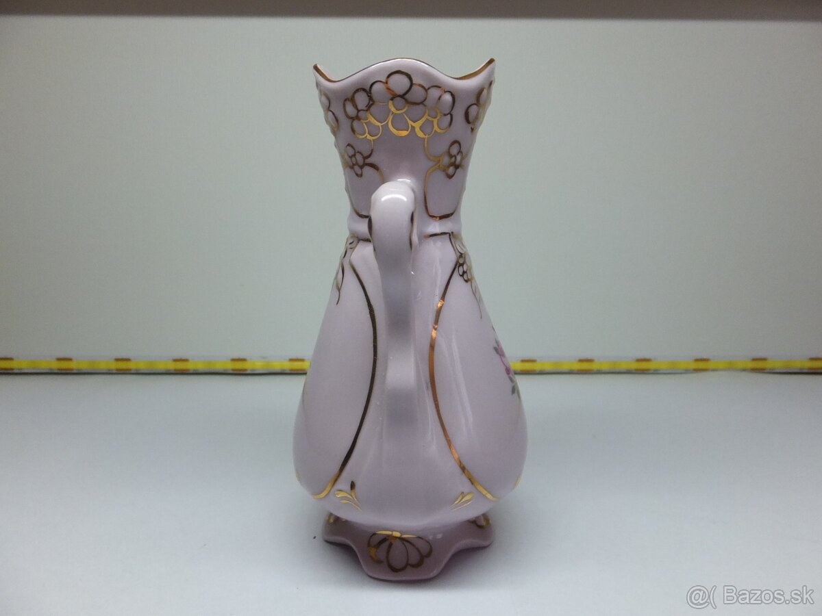 Růžový porcelán, pěkná vázička, značená. - 4