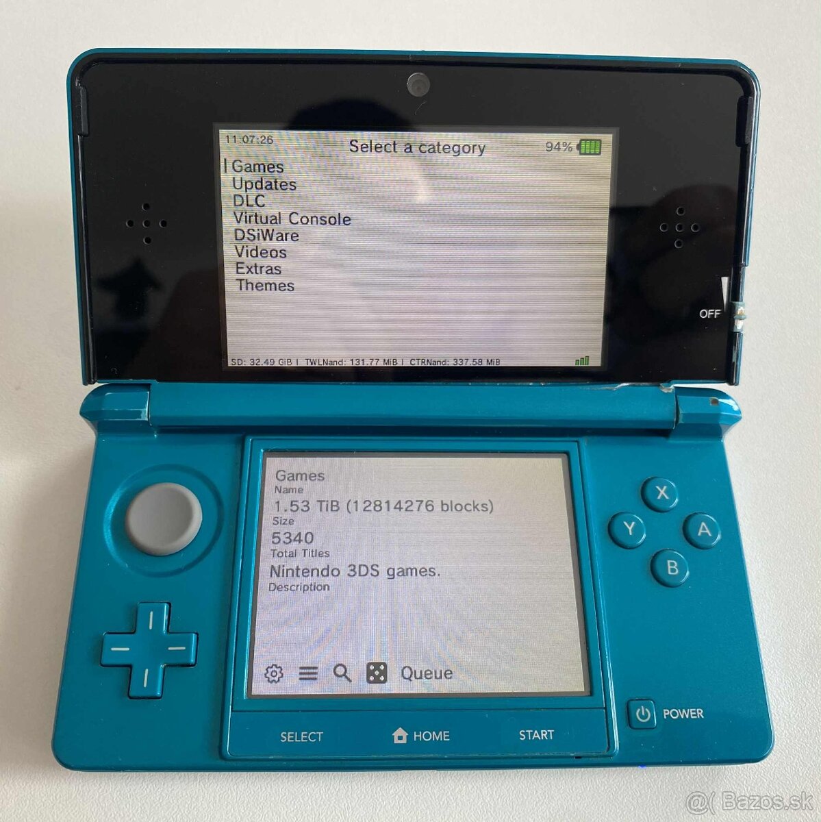 Nintendo 3DS Aqua Blue + 64gb - 4