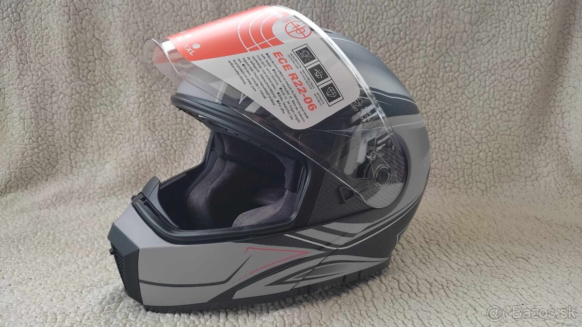 Výklopná helma na motorku. Se sluneč.clonou. Nová - 4