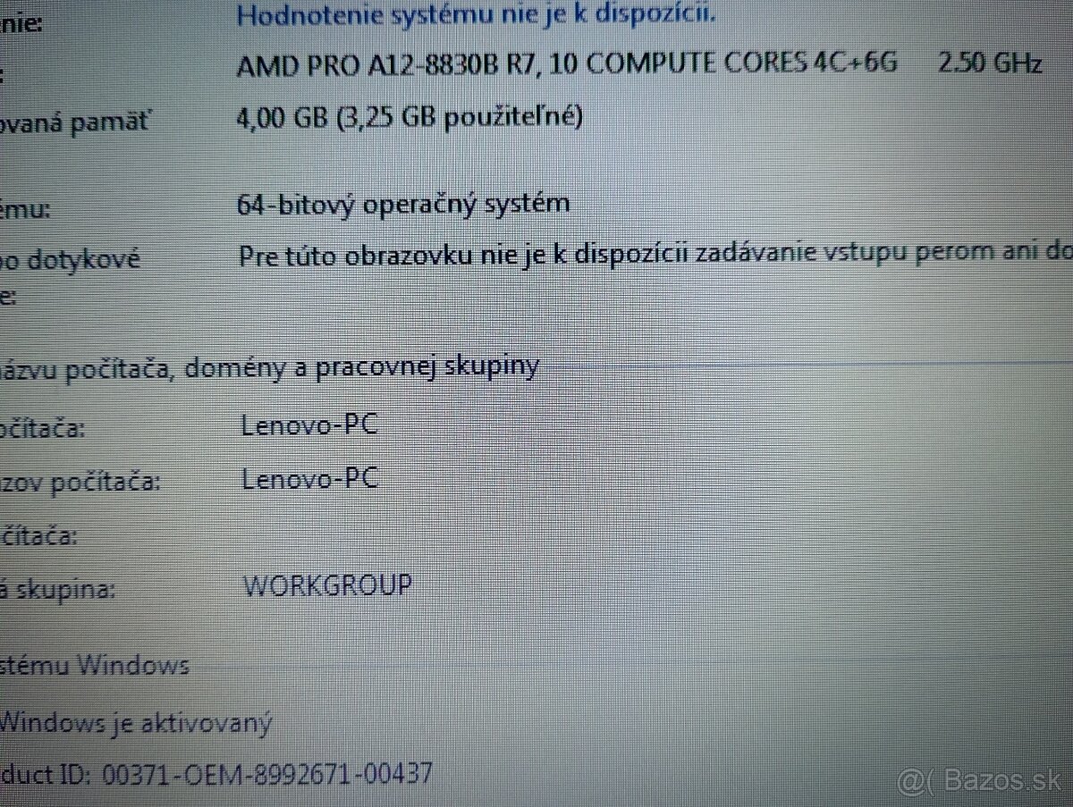 predám LENOVO THINKPAD A475 ,, Windows 7 - 4