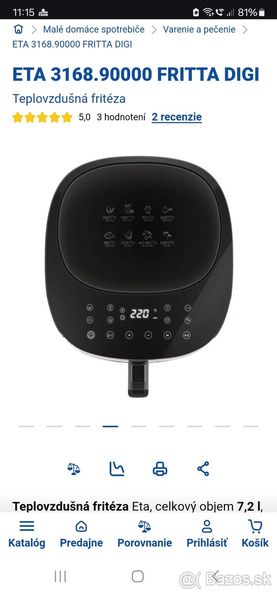 Teplovzdušná fritéza Eta fritta digi - 4