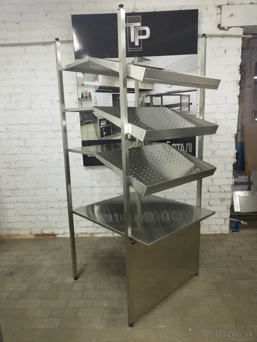 Nerezový regál s policami - 4