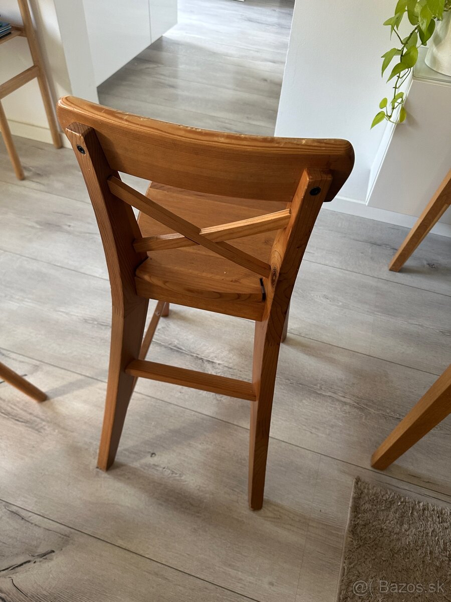 Vysoká detská drevená stolička Ikea Ingolf - 4